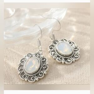 ♥️B 5/$20 Elegant Silver Opal Inspired Earring